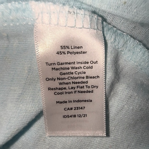 TALBOTS DROP SHOULDER V-NECK TEE - Plus 1X Seaside Blue - Picture 9 of 12